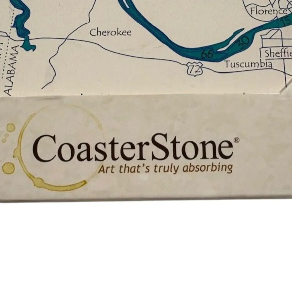 CoasterStone Pickwick Lake Map Trivet Absorbent Stone USA New